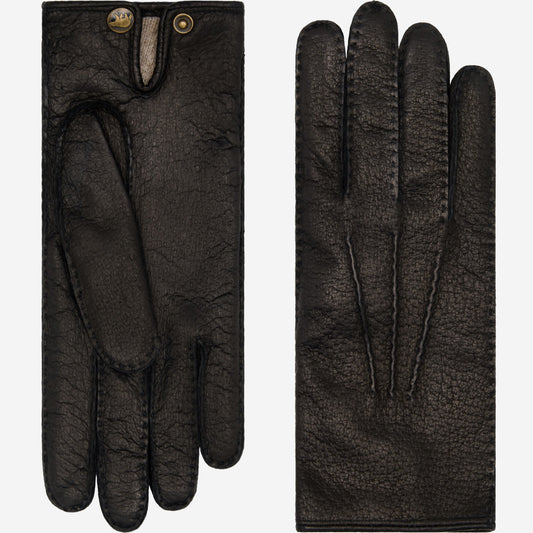 Donatella (black) – Luxurious Italian peccary leather gloves with cashmere lining - Leather Gloves Online - Luxury Leather Gloves - 1