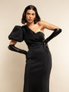 Elena (black) - Italian silk lined 12-button length leather opera gloves - Leather Gloves Online - Luxury Leather Gloves - 3