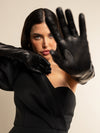 Elena (black) - Italian silk lined 12-button length leather opera gloves - Leather Gloves Online - Luxury Leather Gloves - 4