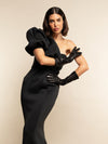 Elena (black) - Italian silk lined 6-button length leather opera gloves - Leather Gloves Online - Luxury Leather Gloves - 5
