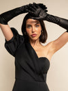Elena (black) - Italian silk lined 12-button length leather opera gloves - Leather Gloves Online - Luxury Leather Gloves - 5
