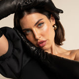 Long Leather Opera Gloves Black Silk Lining 12 button Elena - Leather Gloves Online® - Luxury Leather Gloves - Made in Italy - 6