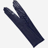 Elena (navy) - Italian silk lined 12-button length leather opera gloves