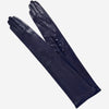 Elena (navy) - Italian silk lined 16-button length leather opera gloves
