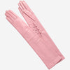 Elena (pink) - Italian silk lined 16-button length leather opera gloves