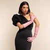 Elena (pink) - Italian silk lined 8-button length leather opera gloves