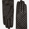Emilia (black) - classic Italian lambskin leather gloves with cashmere lining and checkered pattern - Leather Gloves Online - Luxury Leather Gloves - 2