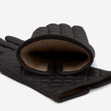 Emilia (black) - classic Italian lambskin leather gloves with cashmere lining and checkered pattern