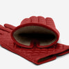 Emilia (red) - classic Italian lambskin leather gloves with cashmere lining and checkered pattern - Leather Gloves Online - Luxury Leather Gloves - 3