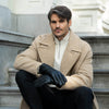 Ethan (black) – Vegan leather gloves with warm fleece lining & touchscreen feature