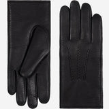 Evelyn (black) - Goatskin leather gloves with soft lambswool lining and touchscreen feature