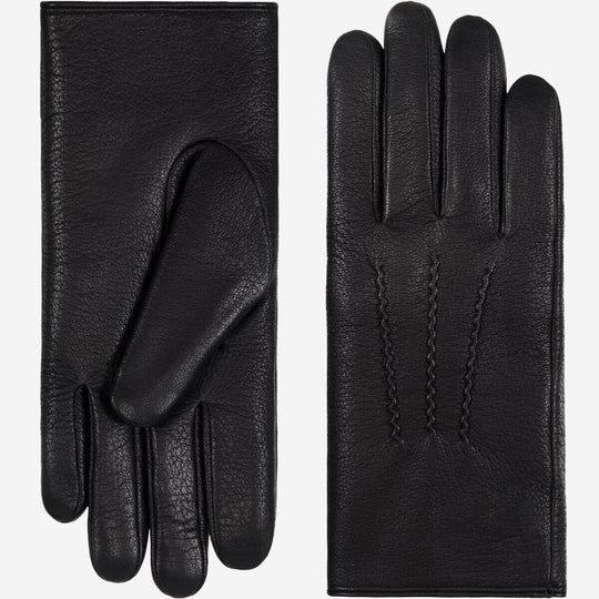 Evelyn (black) - Goatskin leather gloves with soft lambswool lining and touchscreen feature