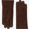 Evelyn (brown) - Goatskin leather gloves with soft lambswool lining and touchscreen feature