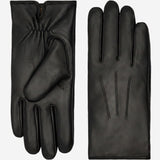 Ezra (black) - Lambskin leather gloves with warm rabbit fur lining and touchscreen feature