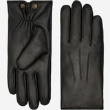 Ezra (black) - Lambskin leather gloves with warm rabbit fur lining and touchscreen feature