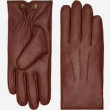 Ezra (brown) - Lambskin leather gloves with warm rabbit fur lining and touchscreen feature