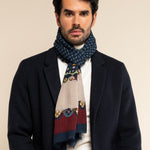 Blue Scarf men Edoardo - Leather Gloves Online® - Luxury Leather Gloves - Made in Italy - 2