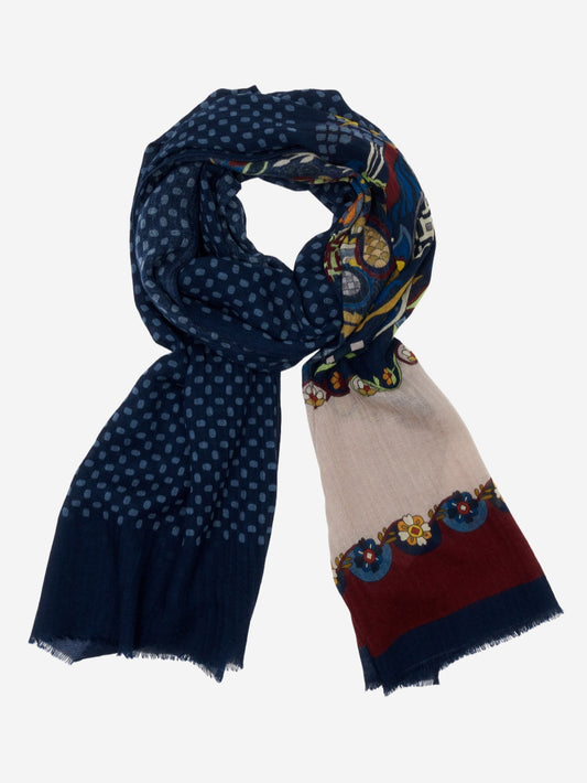 Edoardo (blue) - soft and lightweight Italian scarf from 100% wool - Leather Gloves Online - Luxury Italian Scarf - 1
