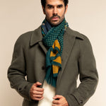 Dark Green Scarf men Edoardo - Leather Gloves Online® - Luxury Leather Gloves - Made in Italy - 2