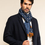 Blue Italian Scarf Men Andrea - Leather Gloves Online® - Luxury Leather Gloves - Made in Italy - 2