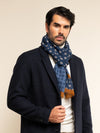 Andrea (blue) - soft and lightweight Italian scarf from 100% wool - Leather Gloves Online - 2