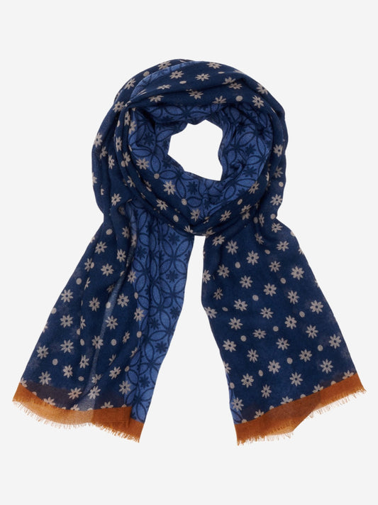 Andrea (blue) - soft and lightweight Italian scarf from 100% wool - Leather Gloves Online - 1