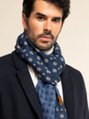 Andrea (blue) - soft and lightweight Italian scarf from 100% wool - Leather Gloves Online - 10