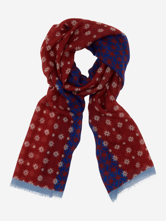Andrea (red/blue) - Soft and lightweight Italian scarf from 100% wool