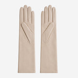 Leonora (cream) - Italian cashmere lined 6-button length leather gloves