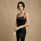 Leonora (cream) - Italian cashmere lined 6-button length leather gloves