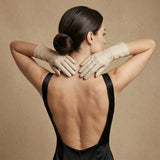 Leonora (cream) - Italian cashmere lined 6-button length leather gloves