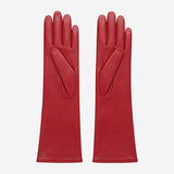 Leonora (deep red) - Italian cashmere lined 6-button length leather gloves