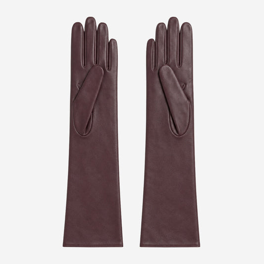 Leonora (dark brown) - Italian "8 button length" cashmere lined leather gloves