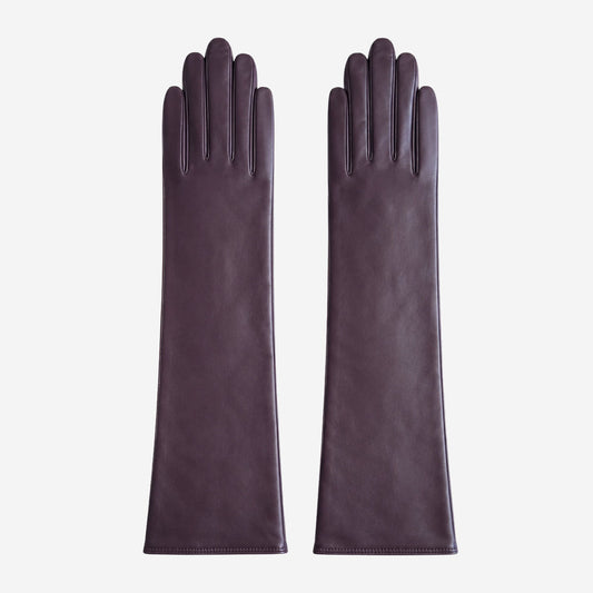 Leonora (dark brown) - Italian "8 button length" cashmere lined leather gloves