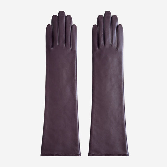 Leonora (dark brown) - Italian "8 button length" cashmere lined leather gloves