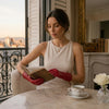 FC04 (deep red) - Women's Italian cashmere lined leather gloves