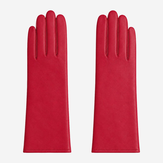 FC04 (deep red) - Women's Italian cashmere lined leather gloves