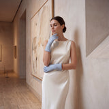 FC04 (sky) - Women's Italian cashmere lined leather gloves