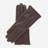 FC04 (dark brown) - Women's Italian cashmere lined leather gloves
