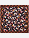 Bruna (black/orange)- soft and lightweight Italian foulard from pure silk - Leather Gloves Online - Luxury Silk Scarf - 2