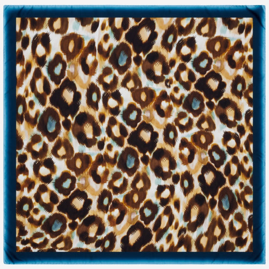 Bruna (blue)- soft and lightweight Italian foulard from pure silk - Leather Gloves Online - Luxury Silk Scarf - 2