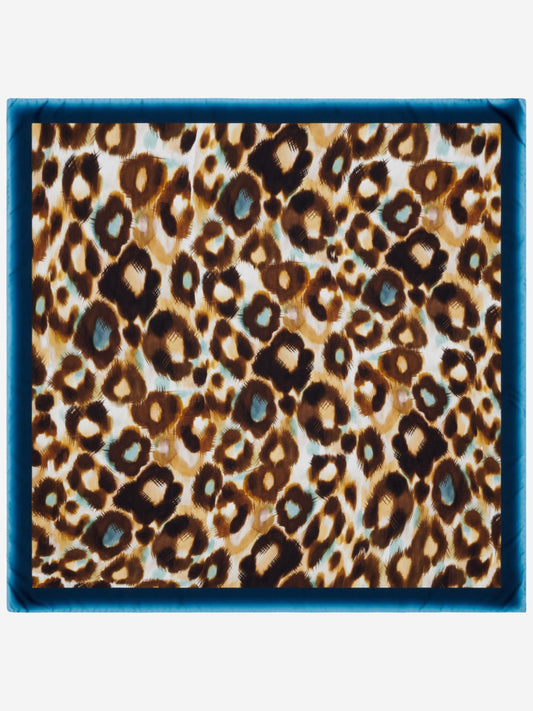 Bruna (blue)- soft and lightweight Italian foulard from pure silk - Leather Gloves Online - Luxury Silk Scarf - 2