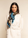 Bruna (blue)- soft and lightweight Italian foulard from pure silk - Leather Gloves Online - Luxury Silk Scarf - 6