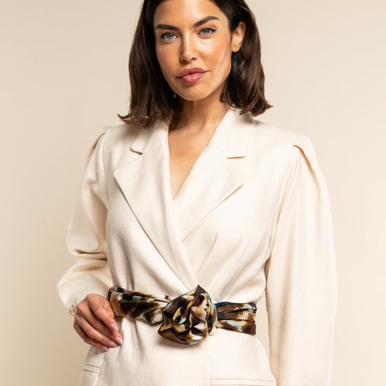 Bruna (blue)- soft and lightweight Italian foulard from pure silk - Leather Gloves Online - Luxury Silk Scarf - 8