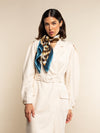 Bruna (blue)- soft and lightweight Italian foulard from pure silk - Leather Gloves Online - Luxury Silk Scarf - 9