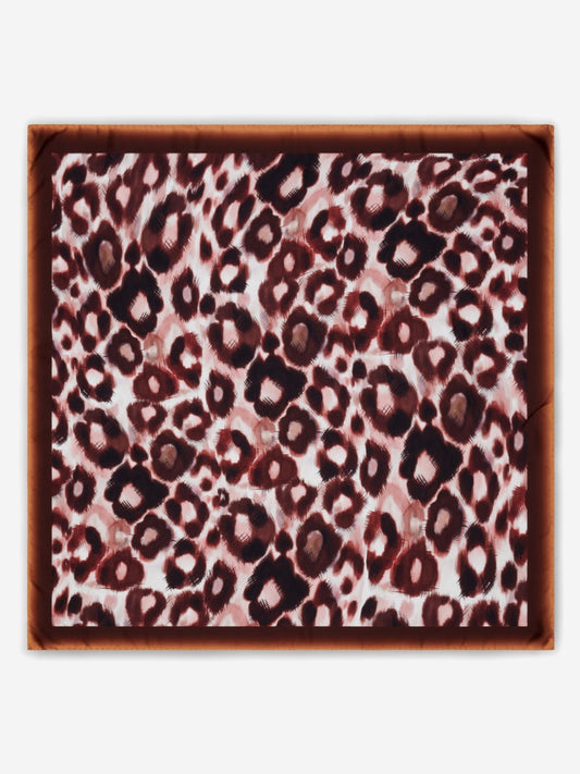 Bruna (brown/orange)- soft and lightweight Italian foulard from pure silk - Leather Gloves Online - Luxury Silk Scarf - 2
