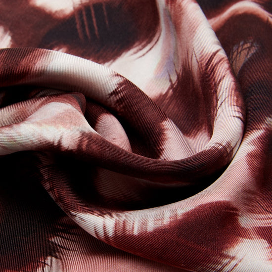 Bruna (brown/orange)- soft and lightweight Italian foulard from pure silk - Leather Gloves Online - Luxury Silk Scarf - 4