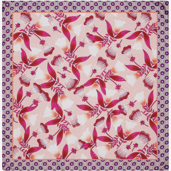 Bruna (pink)- soft and lightweight Italian foulard from pure silk - Leather Gloves Online - Luxury Silk Scarf - 2