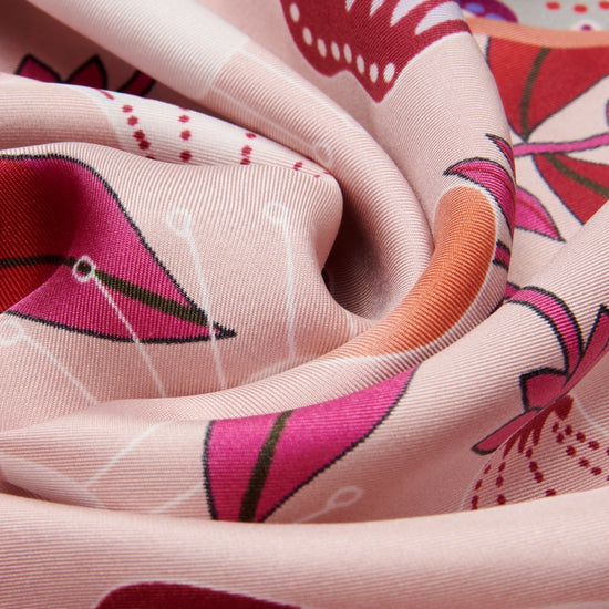 Bruna (pink)- soft and lightweight Italian foulard from pure silk - Leather Gloves Online - Luxury Silk Scarf - 4