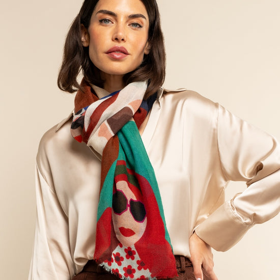 Evelina - soft and lightweight Italian scarf from premium wool - Leather Gloves Online - Luxury Italian Scarf - 1